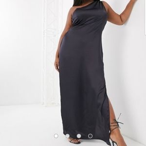 ASOS Curve sz 18W black 1 shoulder dress